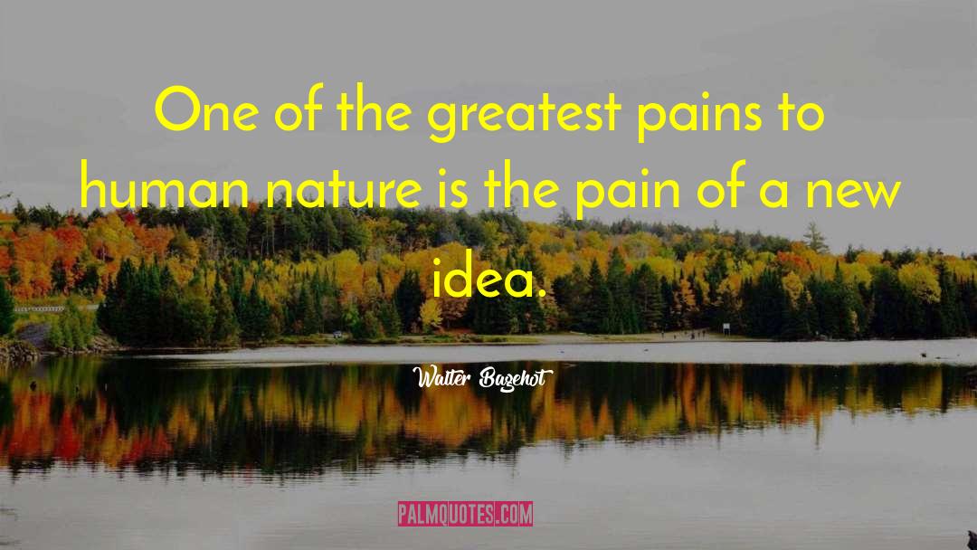 Walter Bagehot Quotes: One of the greatest pains