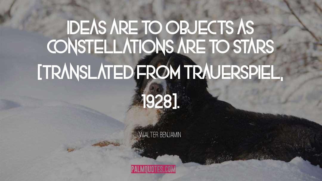 Walter Benjamin Quotes: Ideas are to objects as