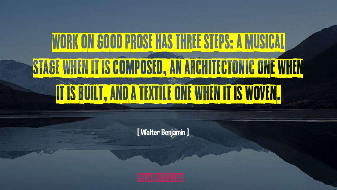 Walter Benjamin Quotes: Work on good prose has