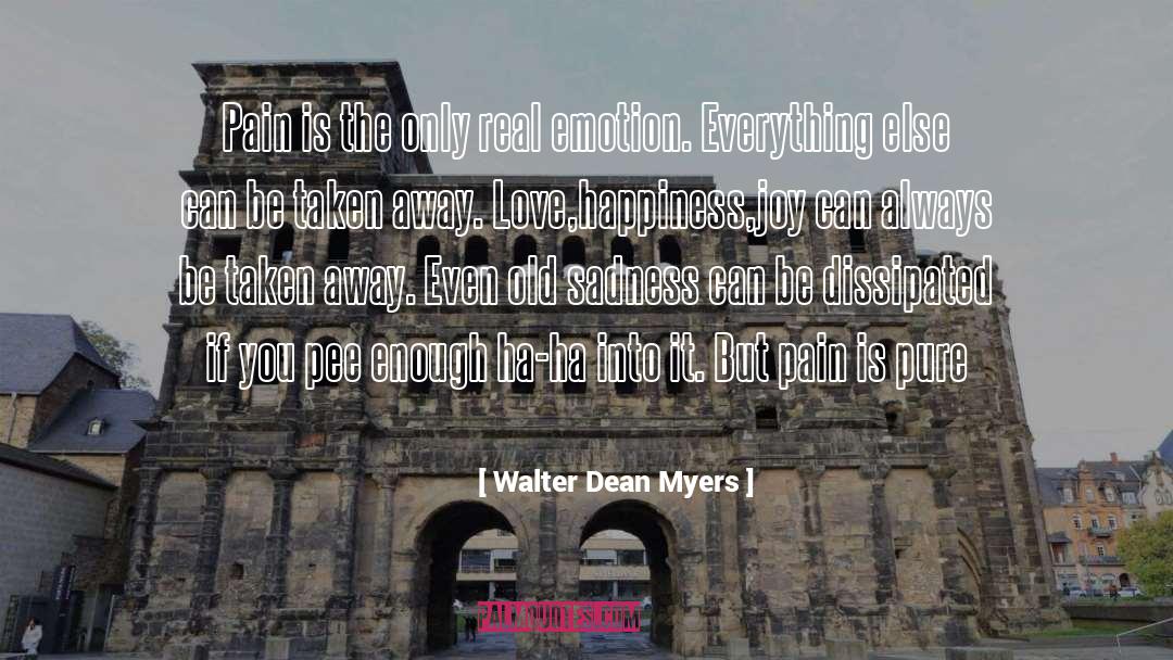Walter Dean Myers Quotes: Pain is the only real