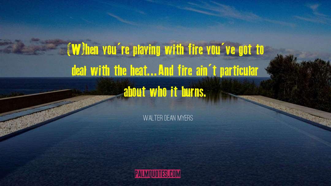 Walter Dean Myers Quotes: (W)hen you're playing with fire