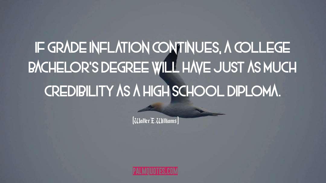 Walter E. Williams Quotes: If grade inflation continues, a