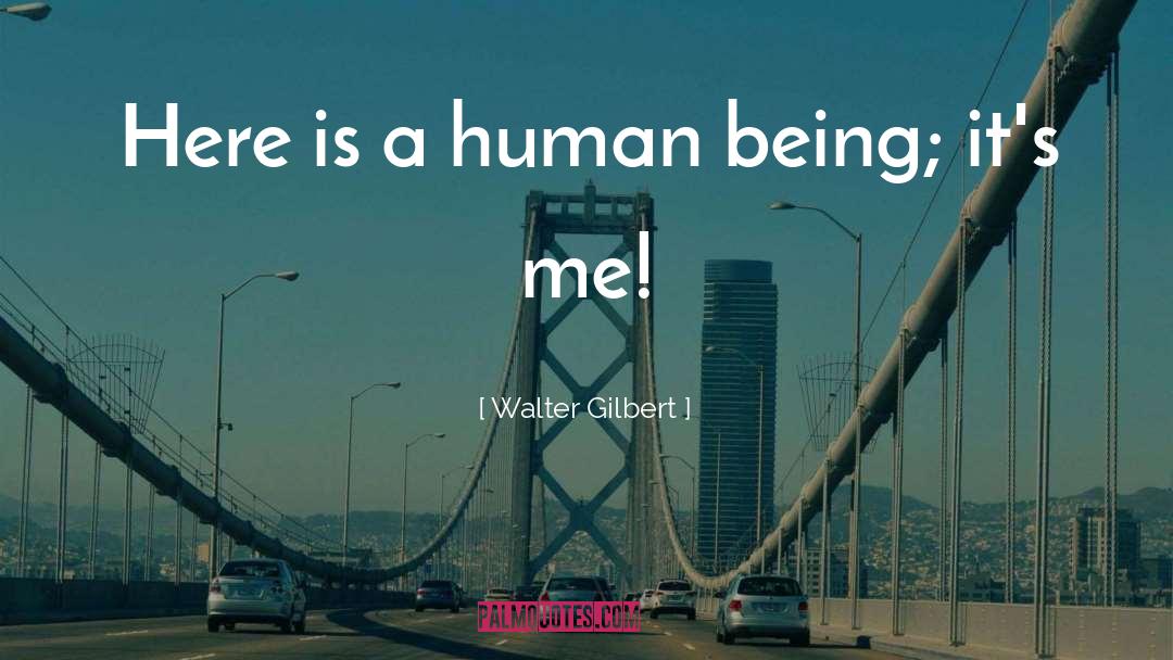 Walter Gilbert Quotes: Here is a human being;