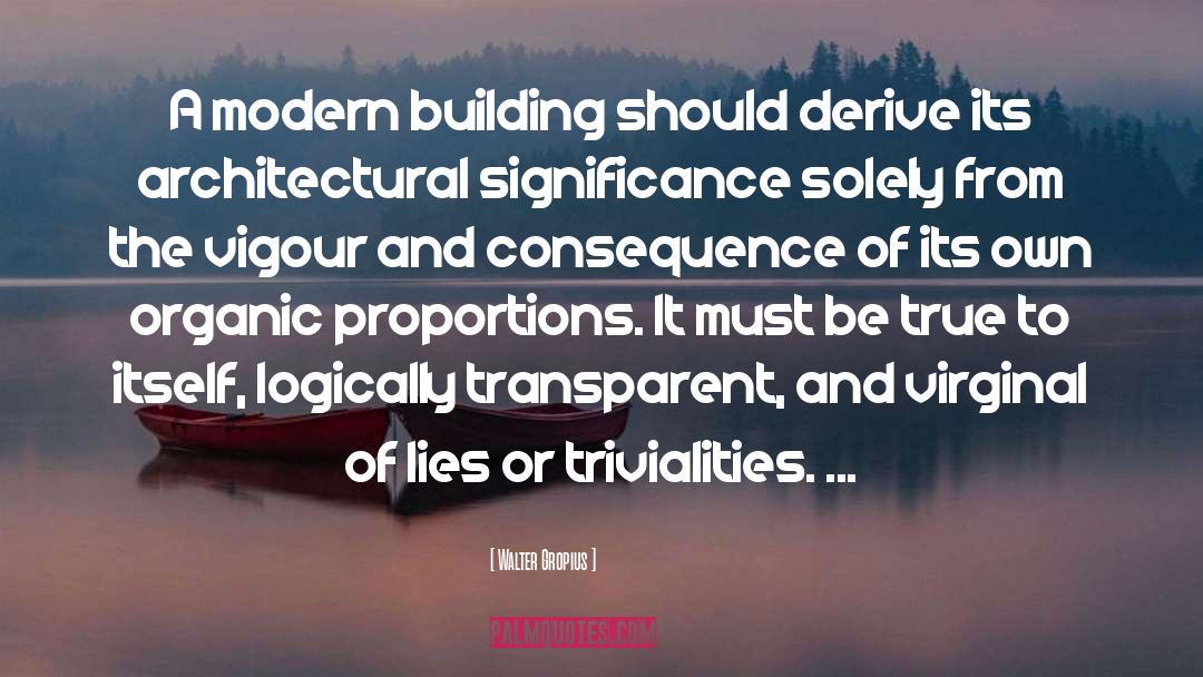 Walter Gropius Quotes: A modern building should derive