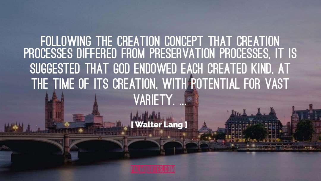 Walter Lang Quotes: Following the creation concept that