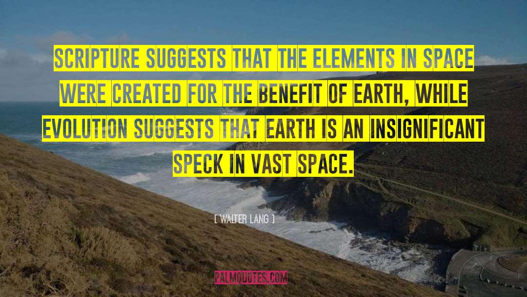 Walter Lang Quotes: Scripture suggests that the elements