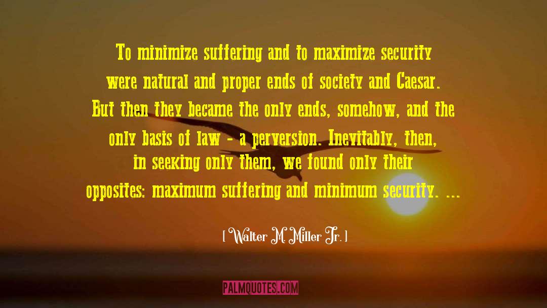 Walter M. Miller Jr. Quotes: To minimize suffering and to