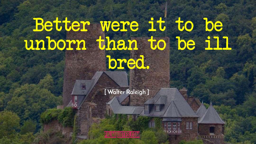 Walter Raleigh Quotes: Better were it to be