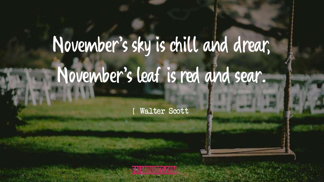 Walter Scott Quotes: November's sky is chill and