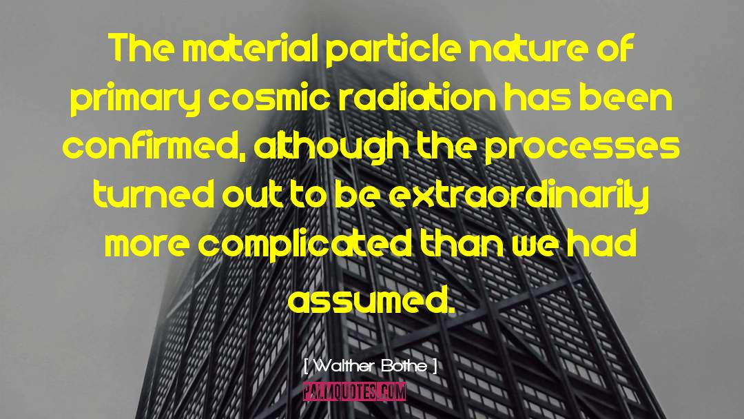 Walther Bothe Quotes: The material particle nature of