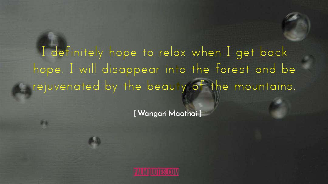 Wangari Maathai Quotes: I definitely hope to relax