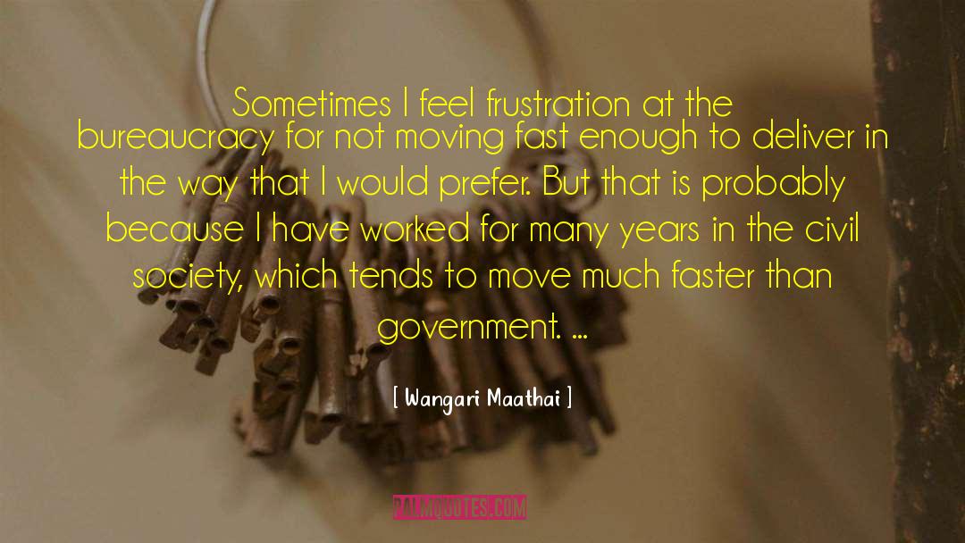 Wangari Maathai Quotes: Sometimes I feel frustration at
