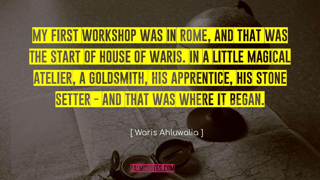 Waris Ahluwalia Quotes: My first workshop was in