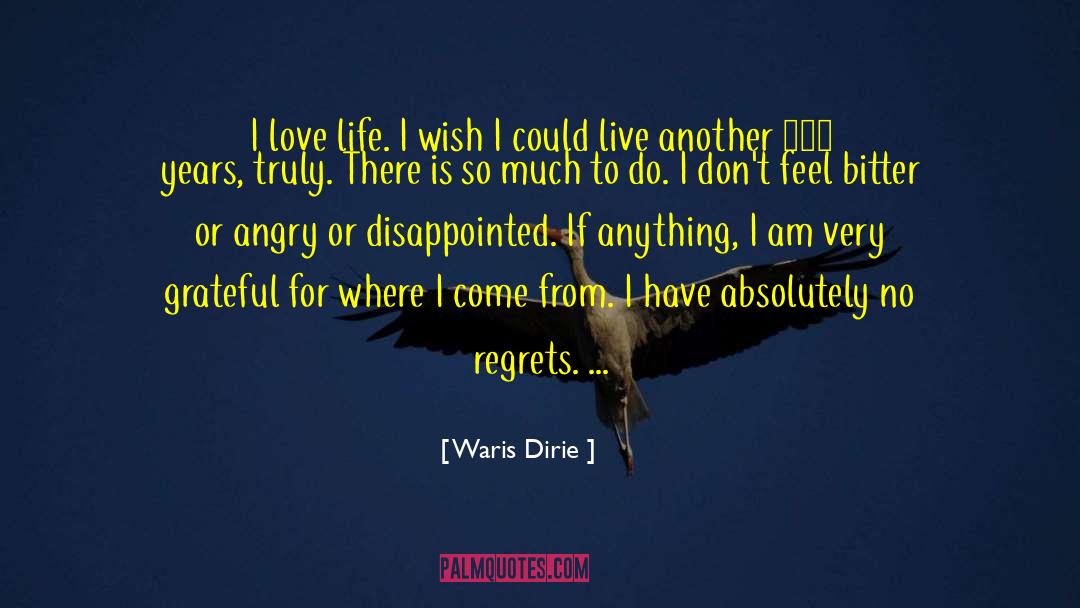 Waris Dirie Quotes: I love life. I wish