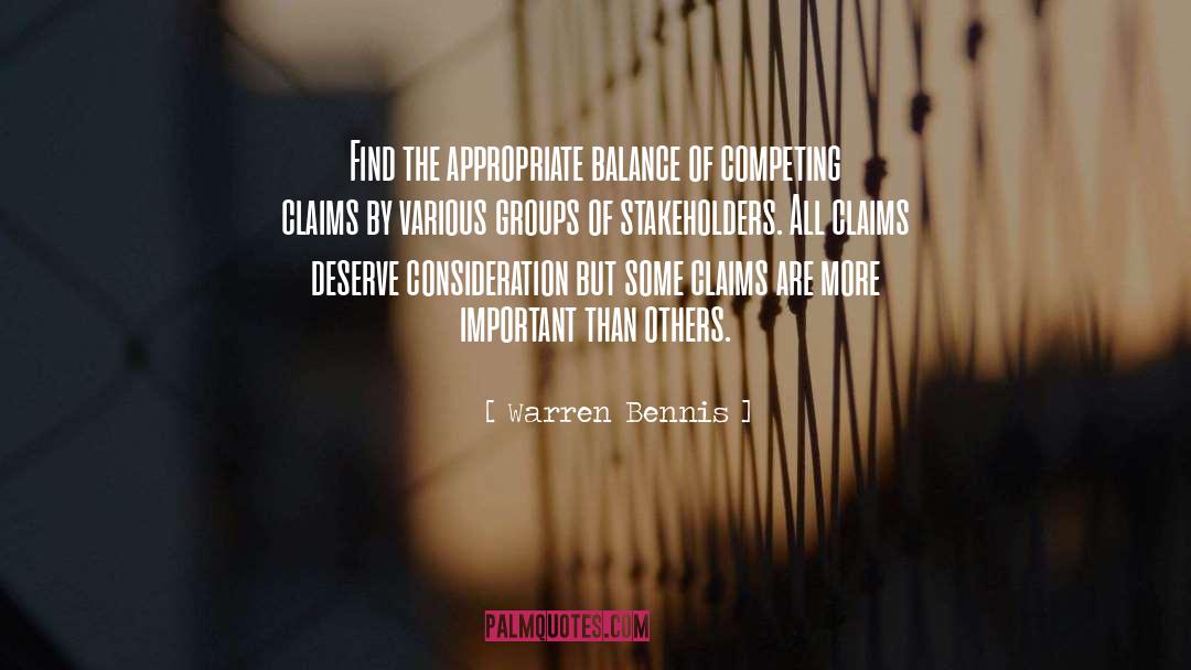 Warren Bennis Quotes: Find the appropriate balance of