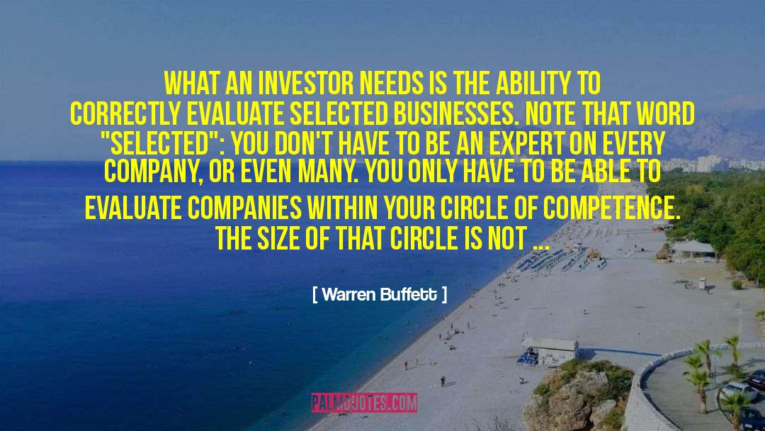 Warren Buffett Quotes: What an investor needs is
