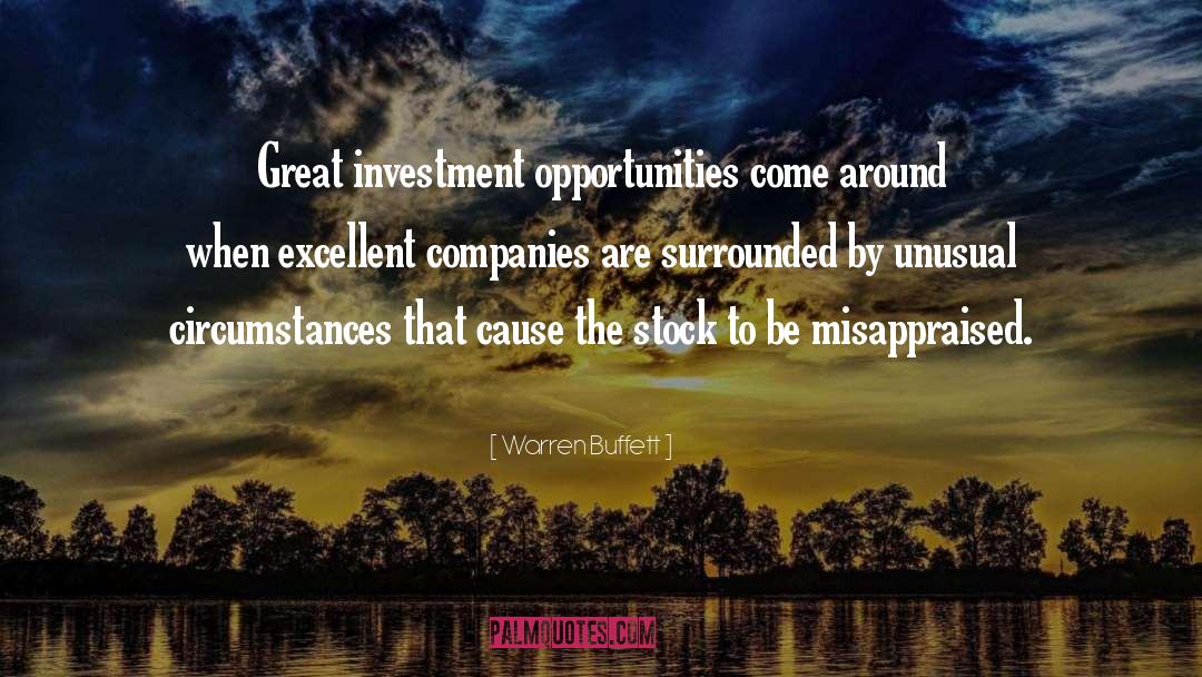 Warren Buffett Quotes: Great investment opportunities come around