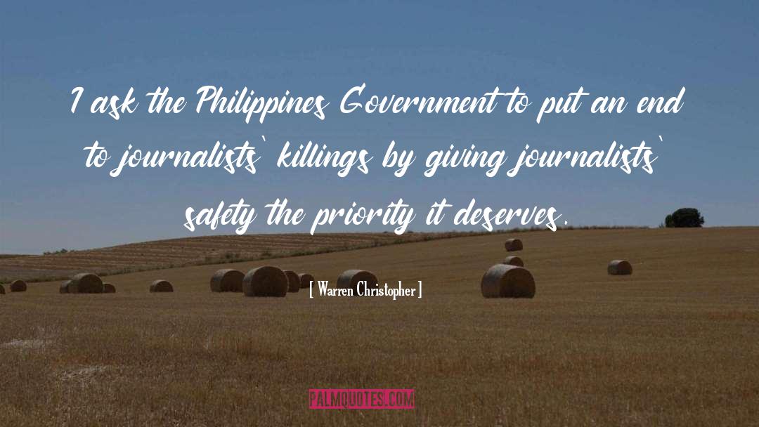 Warren Christopher Quotes: I ask the Philippines Government