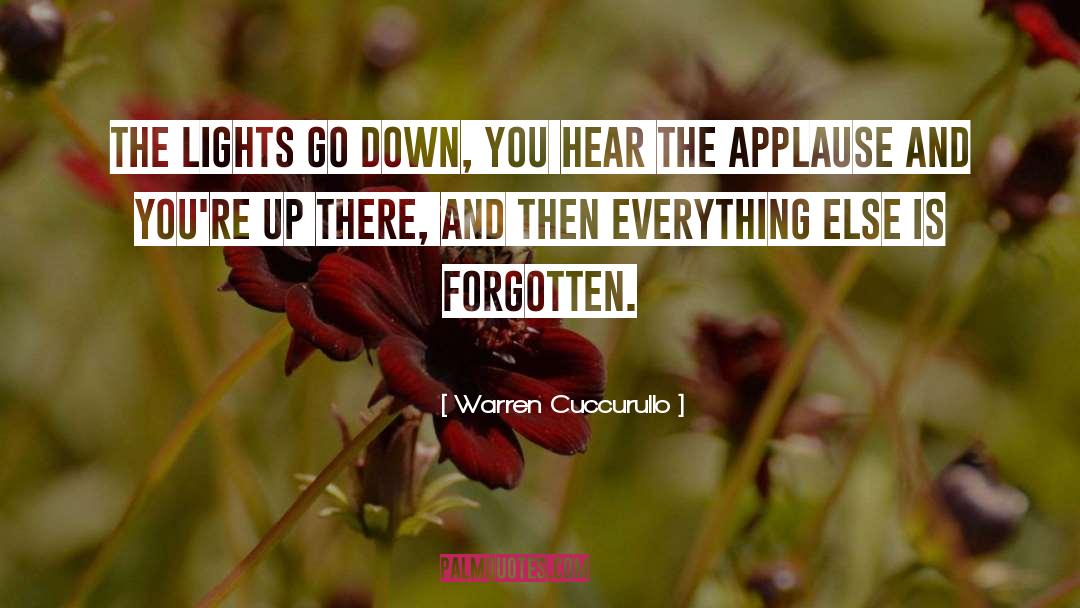 Warren Cuccurullo Quotes: The lights go down, you