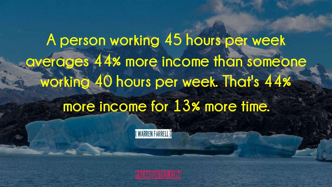 Warren Farrell Quotes: A person working 45 hours