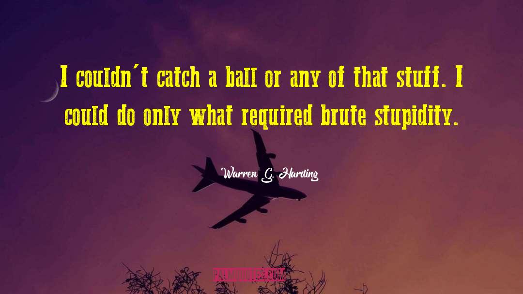 Warren G. Harding Quotes: I couldn't catch a ball