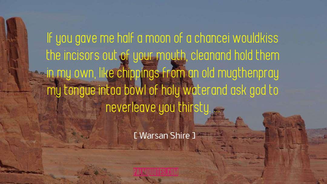Warsan Shire Quotes: If you gave me <br>half