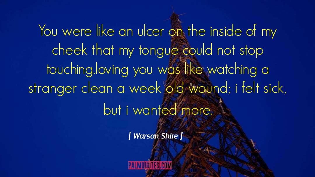 Warsan Shire Quotes: You were like an ulcer