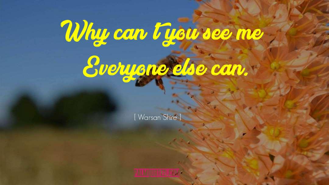 Warsan Shire Quotes: Why can't you see me?