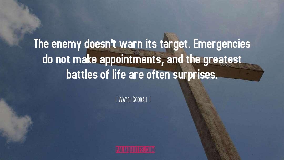 Wayde Goodall Quotes: The enemy doesn't warn its