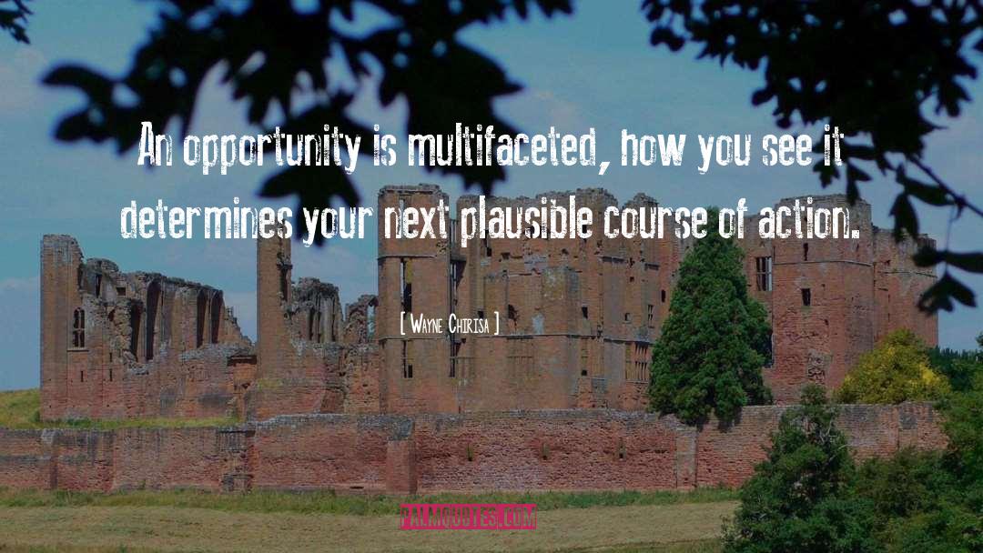 Wayne Chirisa Quotes: An opportunity is multifaceted, how