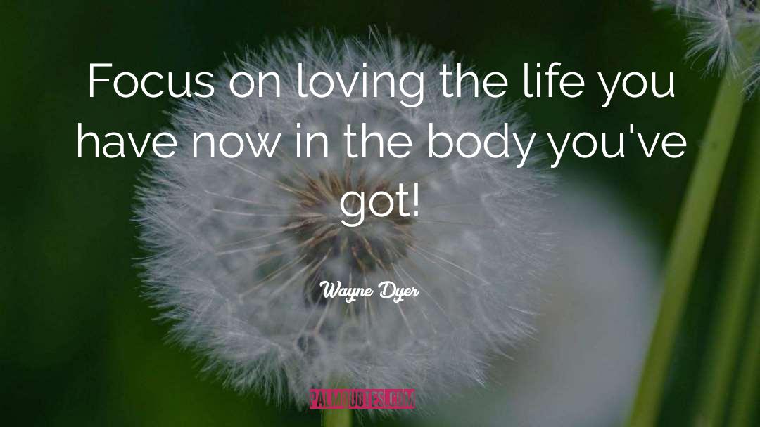 Wayne Dyer Quotes: Focus on loving the life