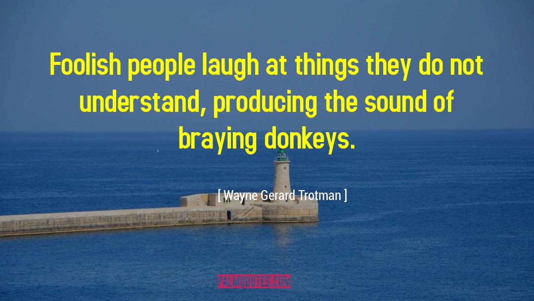 Wayne Gerard Trotman Quotes: Foolish people laugh at things