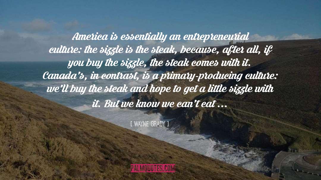 Wayne Grady Quotes: America is essentially an entrepreneurial