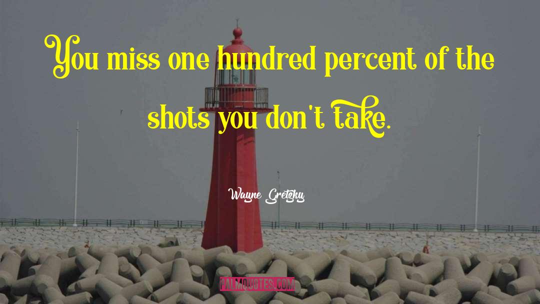 Wayne Gretzky Quotes: You miss one hundred percent