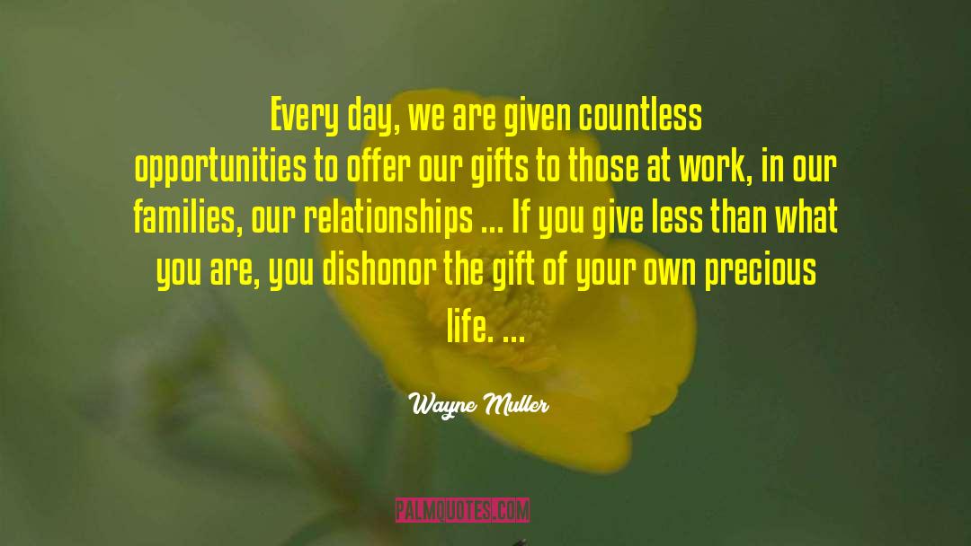 Wayne Muller Quotes: Every day, we are given