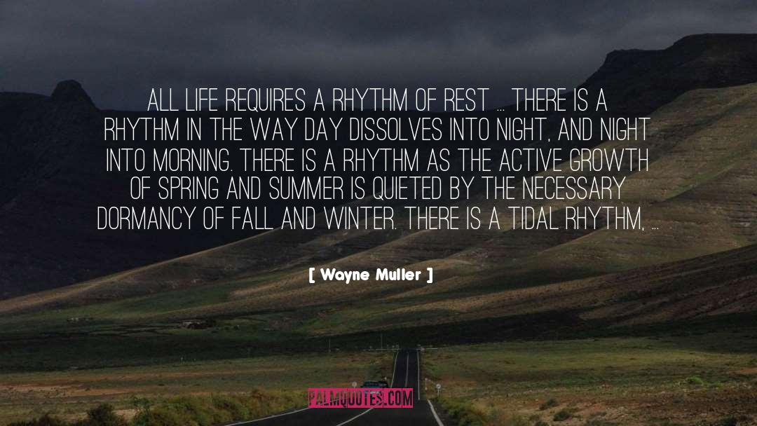 Wayne Muller Quotes: All life requires a rhythm