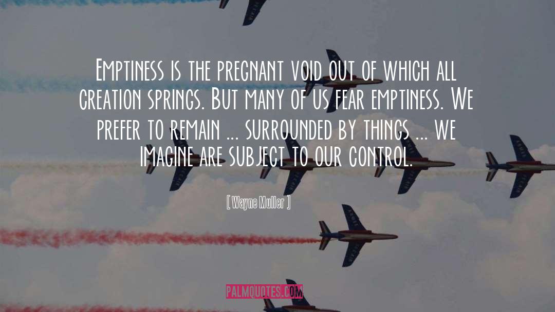 Wayne Muller Quotes: Emptiness is the pregnant void