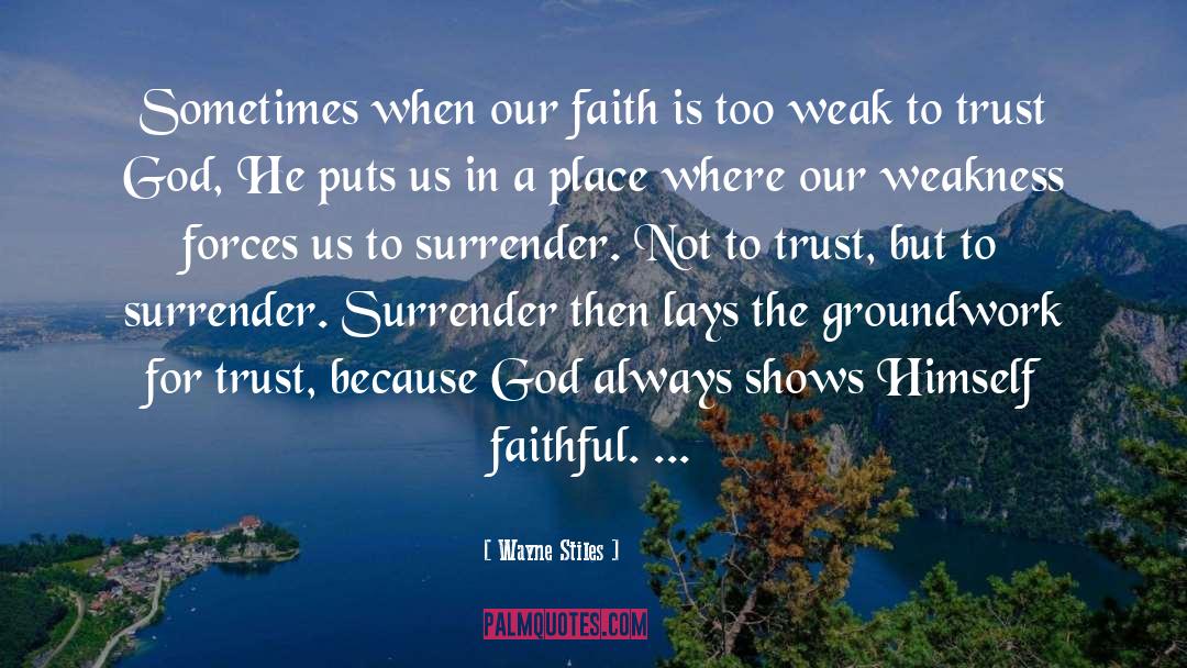 Wayne Stiles Quotes: Sometimes when our faith is