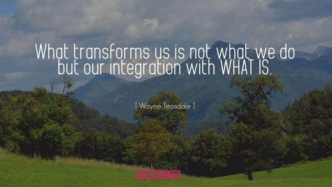 Wayne Teasdale Quotes: What transforms us is not