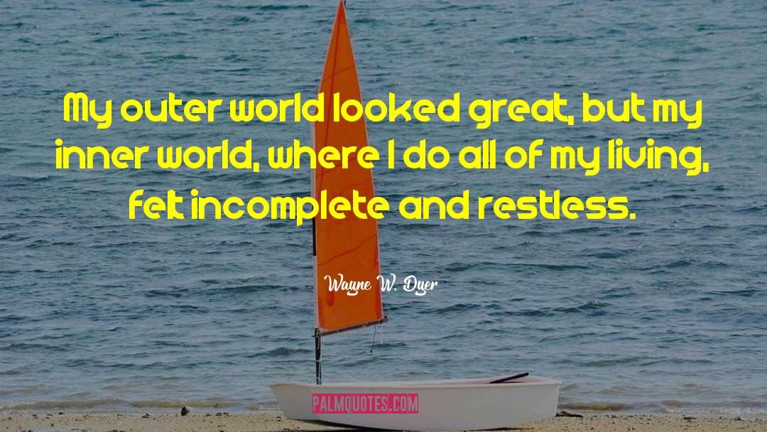 Wayne W. Dyer Quotes: My outer world looked great,