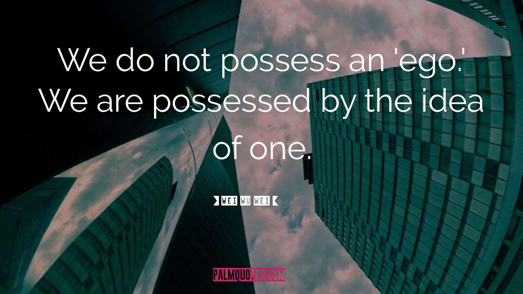 Wei Wu Wei Quotes: We do not possess an