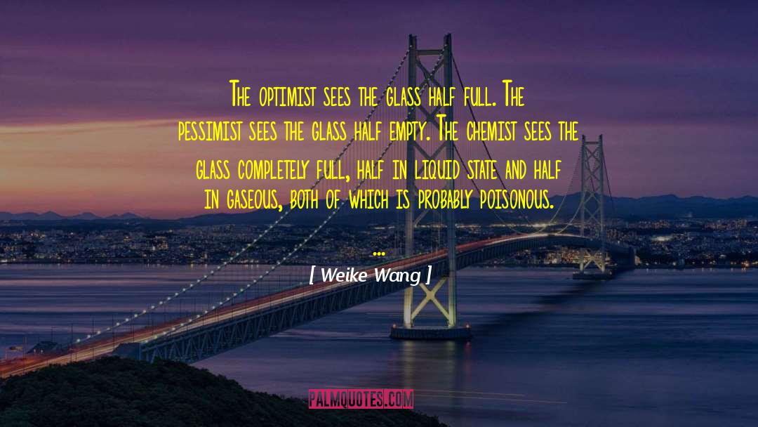 Weike Wang Quotes: The optimist sees the glass