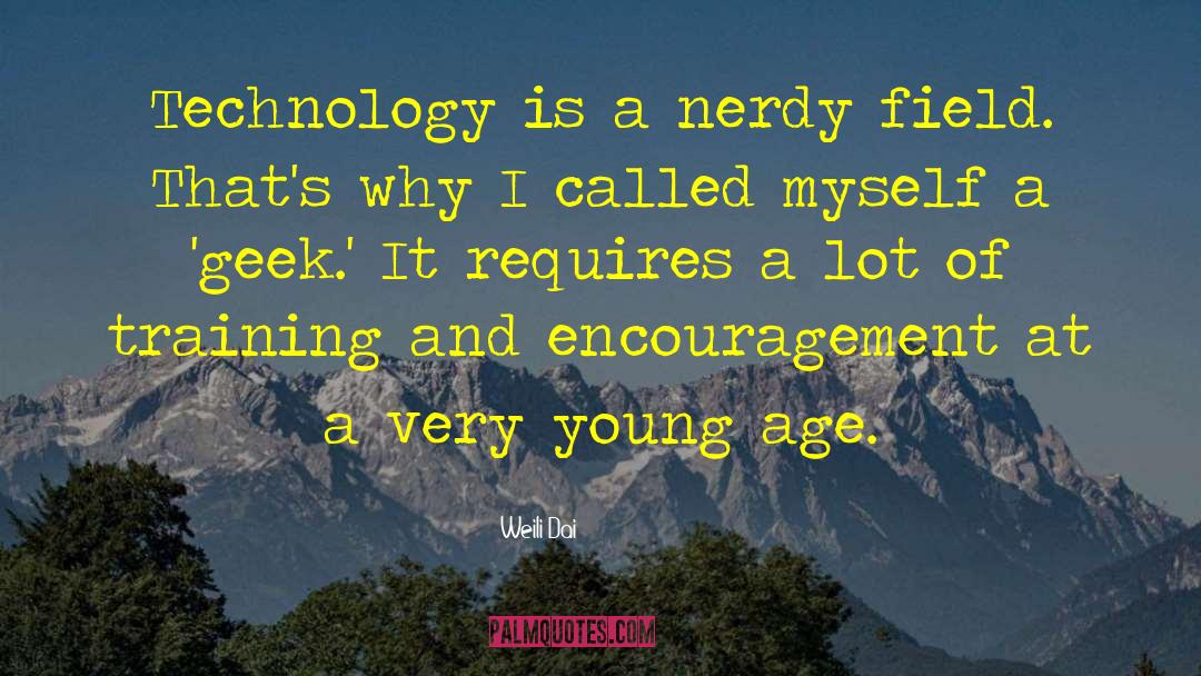 Weili Dai Quotes: Technology is a nerdy field.