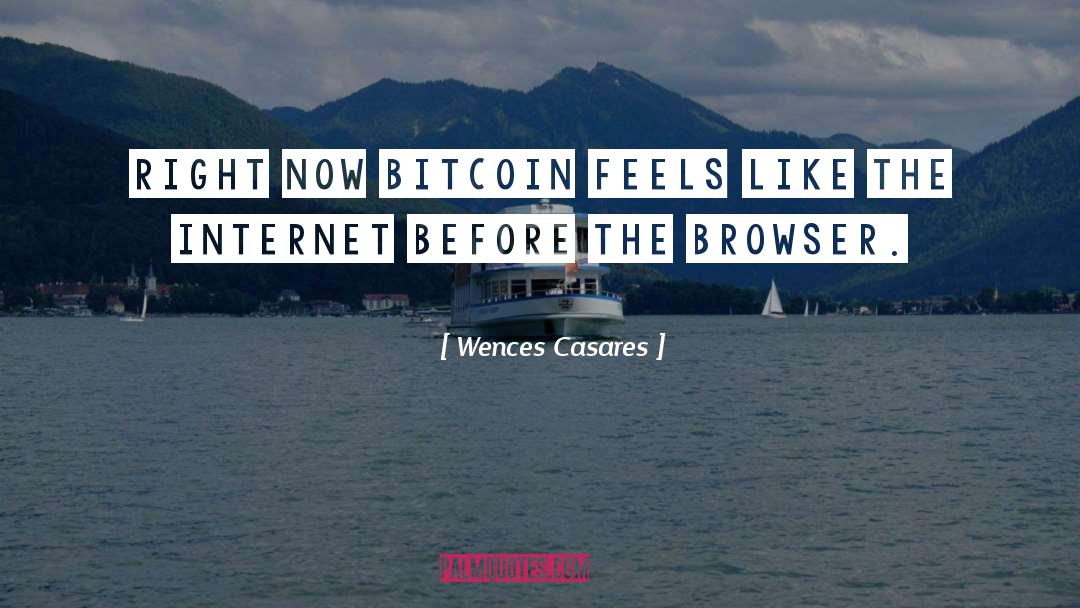 Wences Casares Quotes: Right now Bitcoin feels like