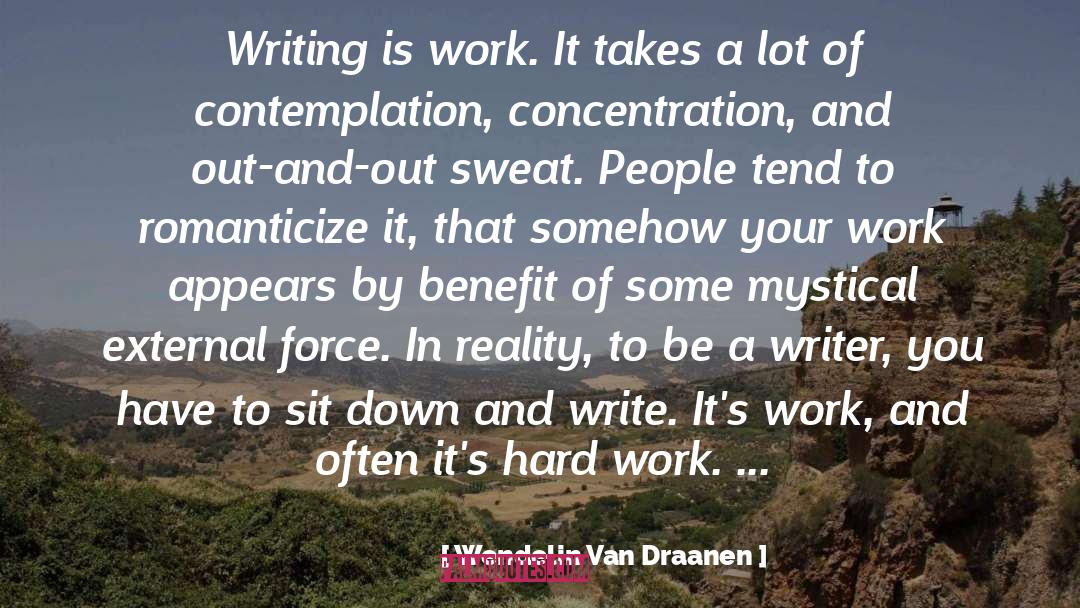 Wendelin Van Draanen Quotes: Writing is work. It takes