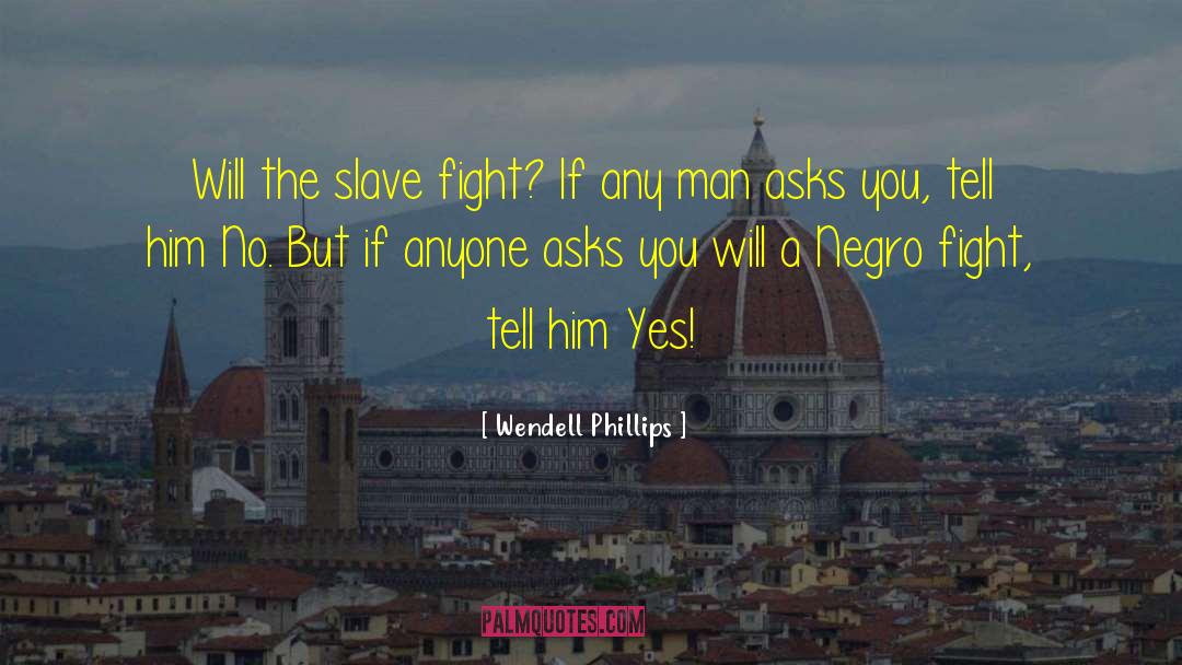 Wendell Phillips Quotes: Will the slave fight? If