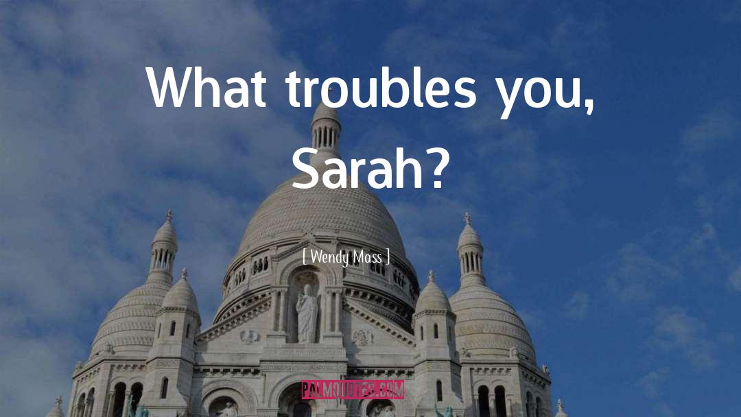 Wendy Mass Quotes: What troubles you, Sarah?