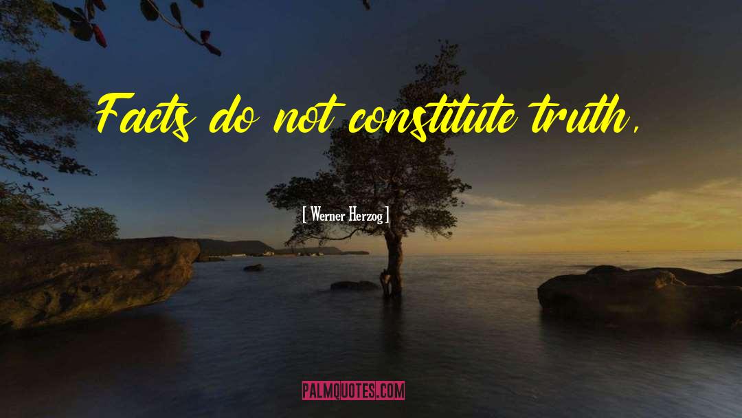 Werner Herzog Quotes: Facts do not constitute truth,