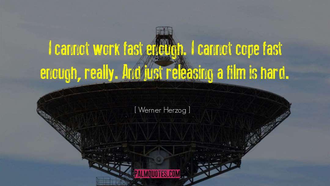 Werner Herzog Quotes: I cannot work fast enough.
