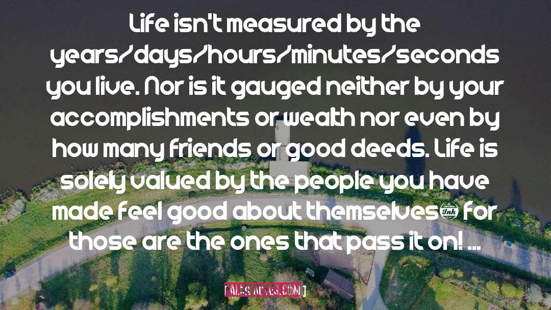 Wes Adamson Quotes: Life isn't measured by the